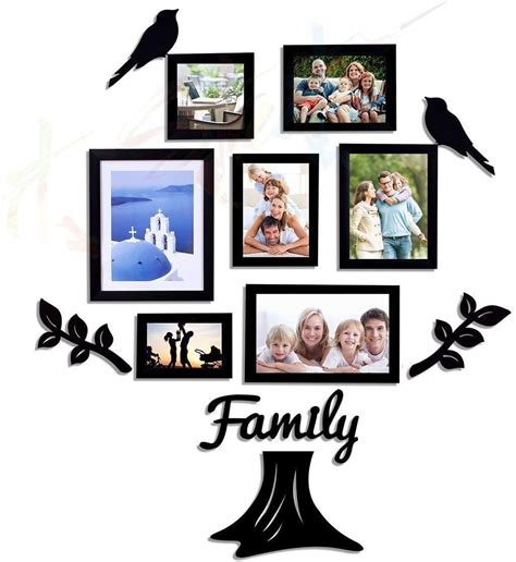 Art Street Family Tree Photo Frame set of 7 individual wall photo frame ...
