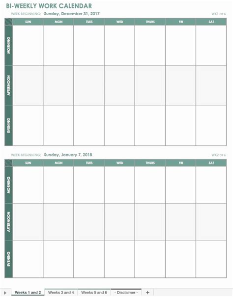Work Week Schedule Template Luxury Free Excel Calendar Templates – Shooters Journal