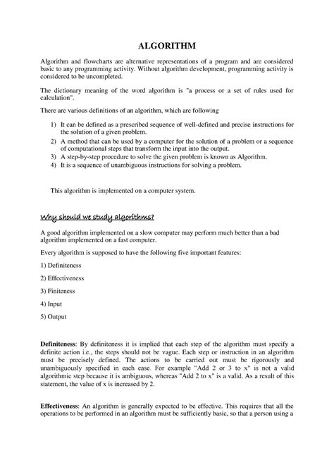 Algorithm - ALGORITHM Algorithm and flowcharts are alternative ...