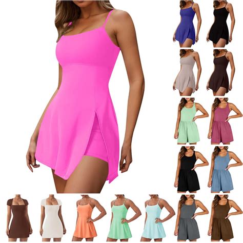 QATAINLAV Women's Athletic Dress Summer Sleeveless Workout Tennis Dress ...