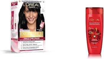 L'Oreal Paris Excellence Creme Hair Color, 1 Black, 72ml+100g And L ...