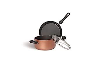 Buy Meyer Aluminium Non-Stick 2.8 L Casserole/Biryani Pot with Flat ...