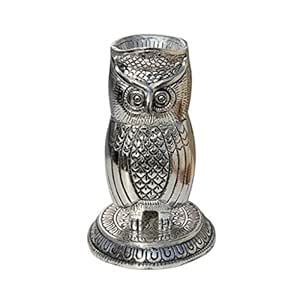 Handicrafts Paradise Owl Face Aluminium Metal Pen Stand (8.9 Cm X 10.2 ...