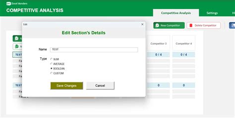 Competitive Analysis Excel Template | Excel Wonders