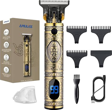 AMULISS Professional Mens Hair Clippers Zero Gapped Cordless Hair ...