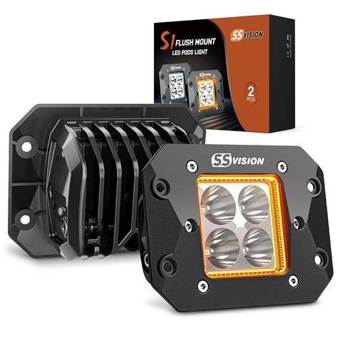 SS VISION S1 LED Light Bar - 20W Flush Mount Amber Led Pods Light Off ...