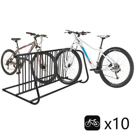 M optimized 10 Holders Floor Bike Rack, 60" Large Metal Double-Sided ...
