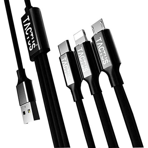 Tactus - 3-in-1 Fabric USB Charging & Data Cable : Amazon.in: Computers ...
