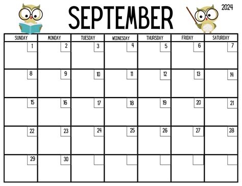 Owl Editable 13 Month Calendar - Etsy