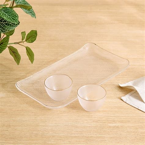 Buy Olen Gleam 3Pcs Glass Chip and Dip Platter from Home Centre at just ...