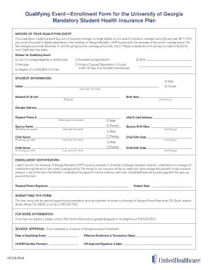 Qualifying Event Enrollment Form For The University Of ... - UGA HR ...