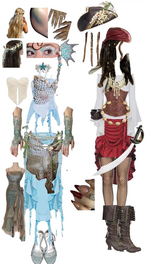 Halloween duo costume pirate and siren | Trio halloween costumes ...