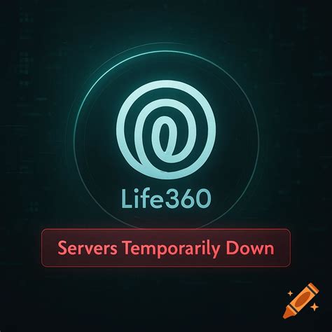 A digital graphic with the Life360 logo and text 'Servers Temporarily ...