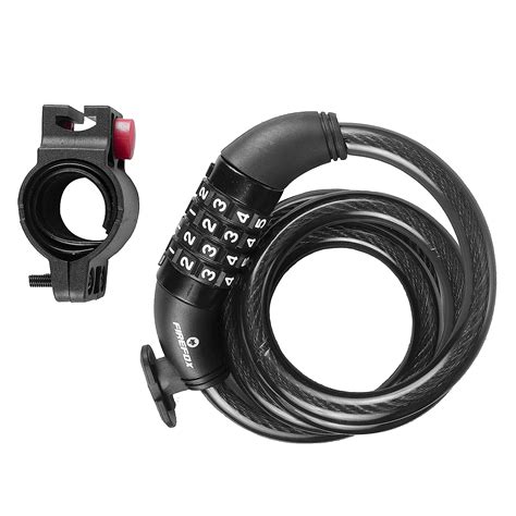 Firefox Bikes Bicycle Lock-Spiral Resettable Combination, Black, M ...