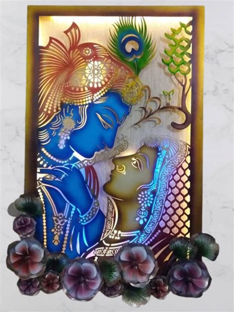 PitaraPlex Metal Wall Hanging Radha Krishna Frame Small Home Décor ...