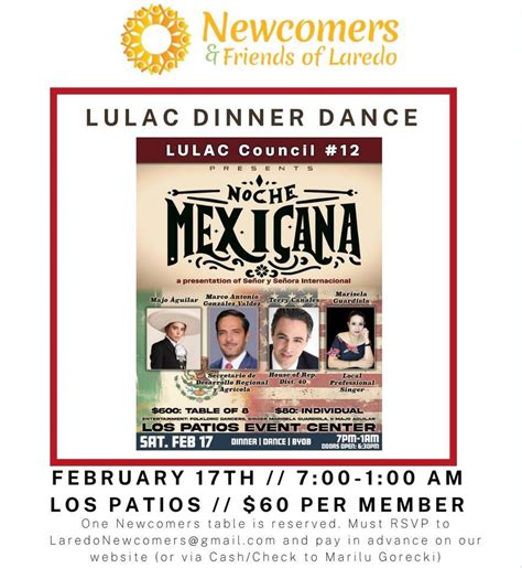 LULAC Dinner and Dance, Los Patios, Laredo, 17 February to 18 February ...