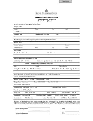 Fillable Online kovens fiu Video Conference Request Form - Kovens ...