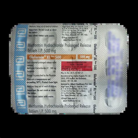 GLUFORMIN XL 500MG TABLET 15'S Uses, Price, Composition & Generic ...