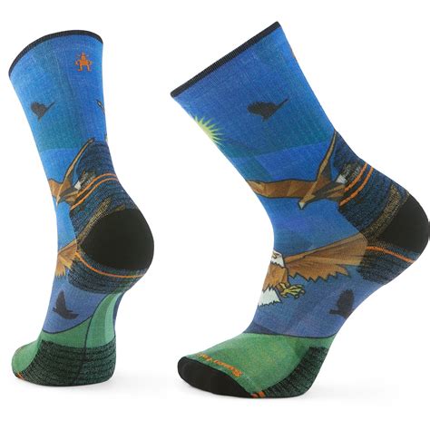 SmartWool Targeted Cushion Eagle Print Crew Hiking Socks - J96 laguna blue