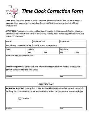 2015-2026 TX Ponder ISD Time Clock Correction Form - Fill Out, Sign ...