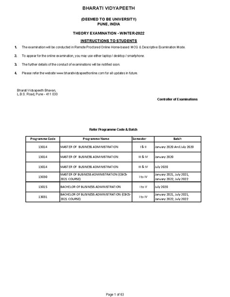 EXAM - Exam Time Table for MBA and BBA for Batch starting 2020 and 2021 ...