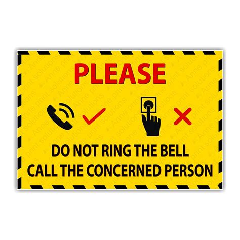 Anne Print Solutions® Coronavirus Please Do Not Ring The Bell Stickers ...