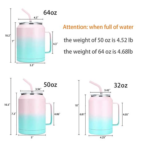 Zenbo 64 oz Mug Tumbler ?Çô Stainless Steel Vacuum Insulated Mug with ...