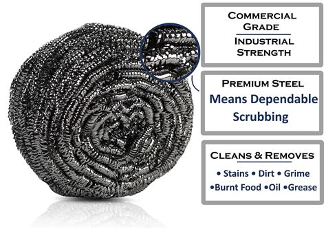 Snapklik.com : Brheez Stainless Steel Cleaner Scouring Pads 12 Pack