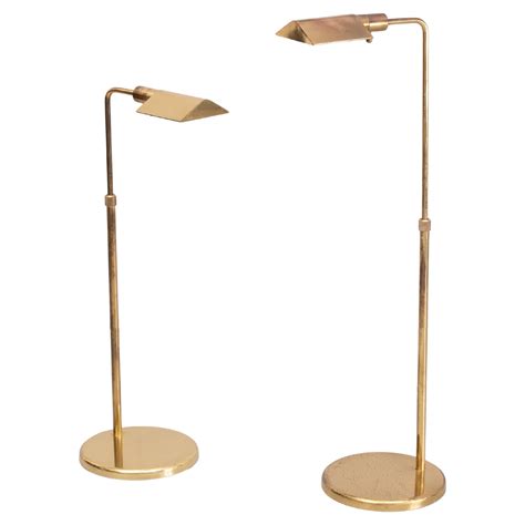 Pair Adjustable brass Pharmacy floor lamps 1970s Denmark For Sale at ...