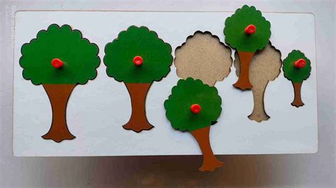Tree seriation Montessori knob puzzle