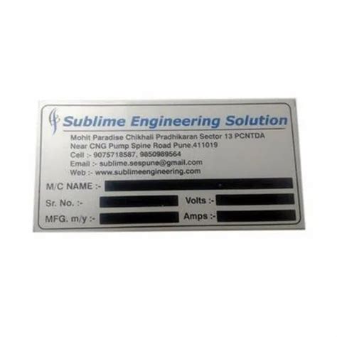 Name Plate - Submersible Pump Aluminium Name Plate Trader - Retailer ...