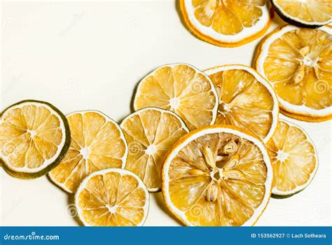 Dried Lemon Slice Stacked Together Isolated with White Background ...