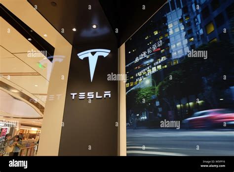 A Tesla Model X in its store in Shanghai.