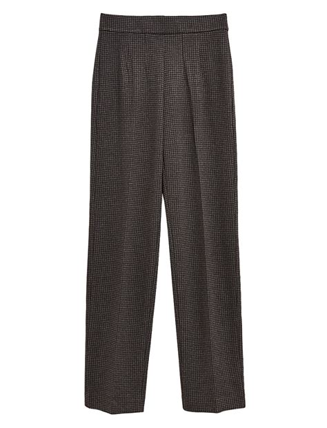Buy Jersey Houndstooth Straight Leg Trousers at Marks & Spencer
