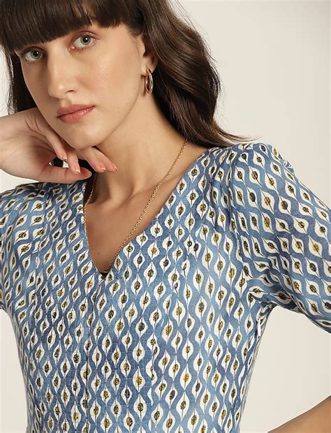 Buy Pure Cotton Printed V-Neck Dress at Marks & Spencer