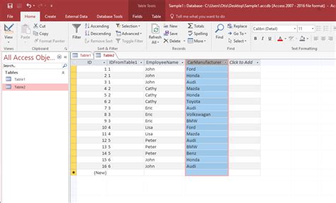 Creating a Table in Access Using VBA 的图像结果
