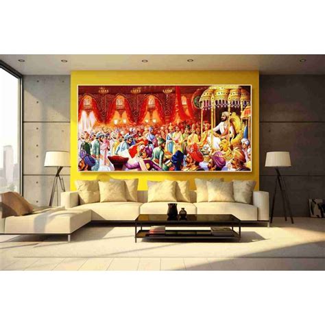 Chhatrapati Shivaji Maharaj Raj Darbar Painting On Canvas