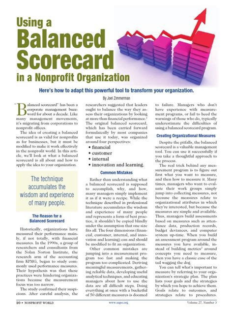 Balanced Scorecard Examples for Non Profits 的图像结果