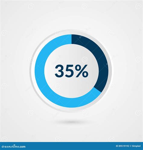 35 Percent Blue Grey and White Pie Chart. Percentage Vector ...