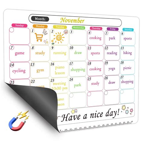 Fridge Magnetic Whiteboard Calendar Dry Erase Cale... – Grandado