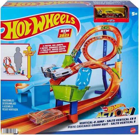 Hot Wheels Track Set with 1 Hot Wheels Car, Tall Figure-8 Track for ...