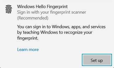 Image result for Set Up Windows Hello Fingerprint