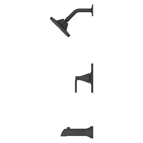 Pfister Vaneri Matte Black 1-handle Single Function Square Bathtub and ...