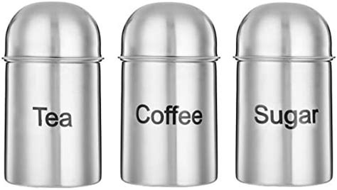 Amazon Brand - Solimo Stainless Steel Container set for Tea, Coffee ...