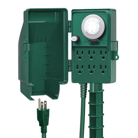 Buy SURAIELEC Outdoor Power Stake Timer, 24-Hour Mechanical Light Timer ...