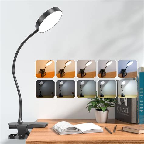 Clip on Lamp,5 Brightness+5 Color Clip on Light,400LM 36 LED Clip Light ...