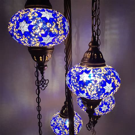 Turkish Mosaic Floor Lamps UK | 5 and 7 Globe Moroccan Floor Lamps ...