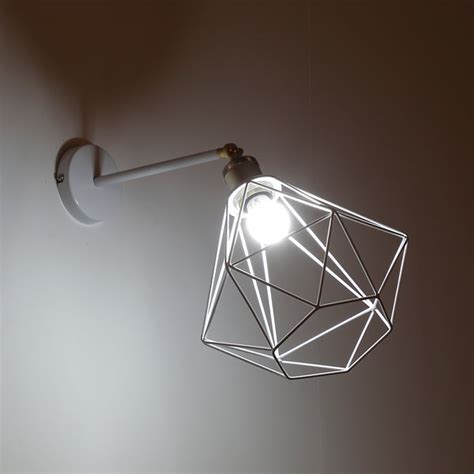 Craftter Diamond Shade White Color Small Metal Wall Lamp Decorative Ni ...