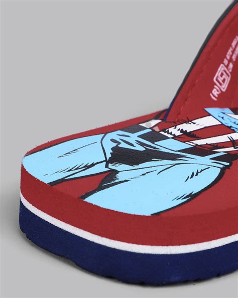 Captain America Printed Red Flip-Flops For Kids Boys – Kidsville