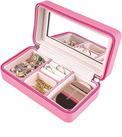 Kalitus Leather Mini Jewelry Travel Case Small Travel Jewelry Organizer ...